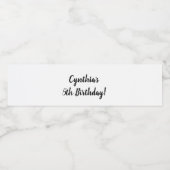 Gepersonaliseerde Verjaardag Waterfles Wrapper Etiket (Enkel label)