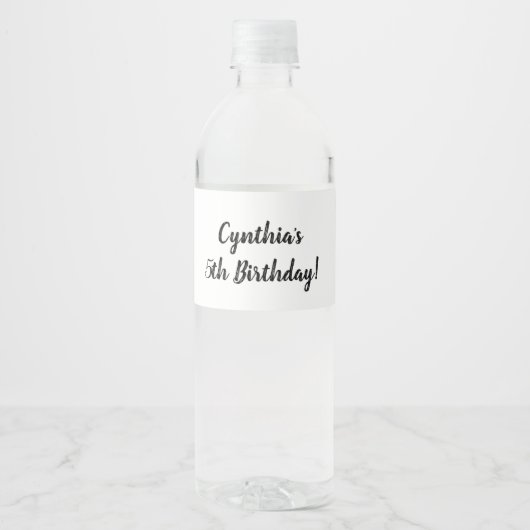 Gepersonaliseerde Verjaardag Waterfles Wrapper Etiket (Voorkant)