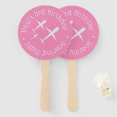 Gepersonaliseerde Verjaardag Wens Vliegtuigen Eleg Handwaaier (Voorkant en achterkant)