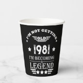 Gepersonaliseerde  verjaardag zwart wit papieren bekers (Achterkant)