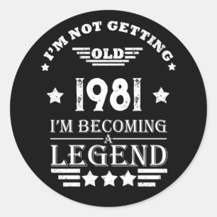 Gepersonaliseerde  verjaardag zwart wit ronde sticker