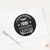 Gepersonaliseerde  verjaardag zwart wit ronde sticker (Envelop)