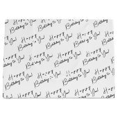 Gepersonaliseerde Verjaardag Zwart-wit Typografie Groot Cadeauzakje (Voorkant)