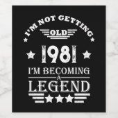 Gepersonaliseerde  verjaardag zwart wit wijn etiket (Enkel label)