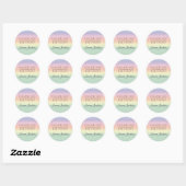 Gepersonaliseerde VerjaardagDank u Regenboog Water Ronde Sticker (Vel)
