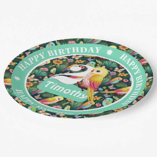 Gepersonaliseerde verjaardagsballon papieren bordje (Gekanteld)