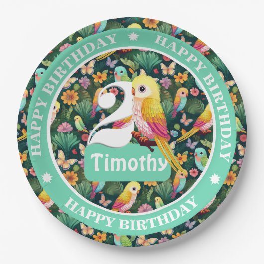 Gepersonaliseerde verjaardagsballon papieren bordje (Voorkant)