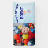 Gepersonaliseerde verjaardagsbanner met foto en na spandoek (Verticaal)