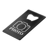 Gepersonaliseerde verjaardagscadeau idee Upload uw Creditkaart Flessenopener (Voorkant Gekanteld)