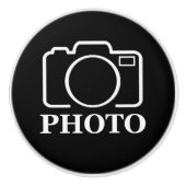 Gepersonaliseerde verjaardagscadeau idee Upload uw Keramische Knop (Voorkant)