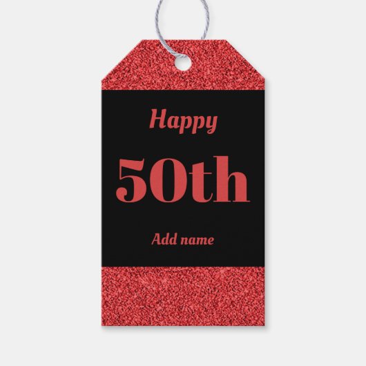  gepersonaliseerde verjaardagscadeau labels 50th cadeaulabel (Voorkant)