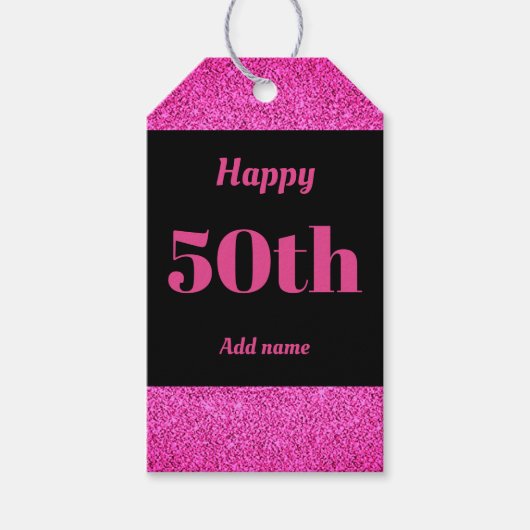  gepersonaliseerde verjaardagscadeau labels 50th cadeaulabel (Voorkant)