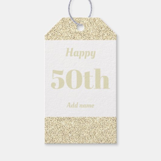  gepersonaliseerde verjaardagscadeau labels 50th cadeaulabel (Voorkant)