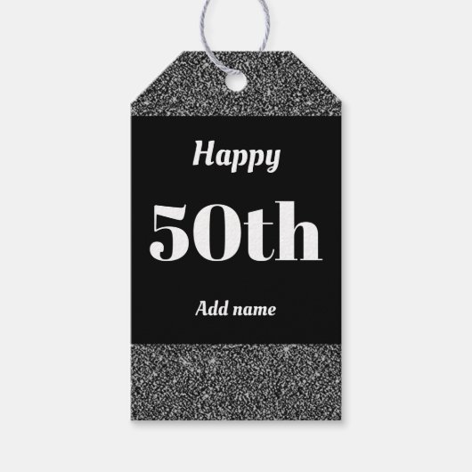  gepersonaliseerde verjaardagscadeau labels 50th cadeaulabel (Voorkant)
