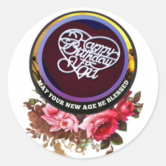 Gepersonaliseerde verjaardagscadeau Sticker (Voorkant)