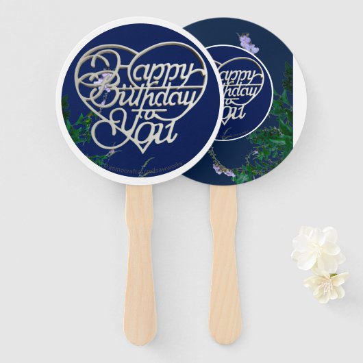 Gepersonaliseerde verjaardagscadeaus Hand Fan Handwaaier (Voorkant en achterkant)