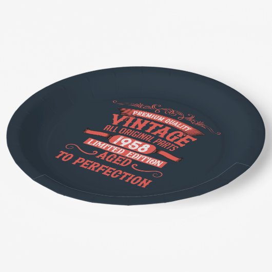 Gepersonaliseerde  verjaardagscadeaus rood papieren bordje (Gekanteld)