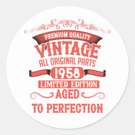 Gepersonaliseerde  verjaardagscadeaus rood ronde sticker