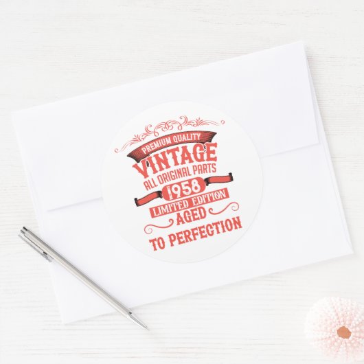 Gepersonaliseerde verjaardagscadeaus rood ronde sticker (Envelop)