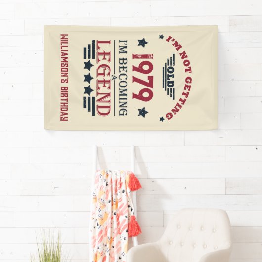 Gepersonaliseerde verjaardagscadeaus rood spandoek (Insitu)