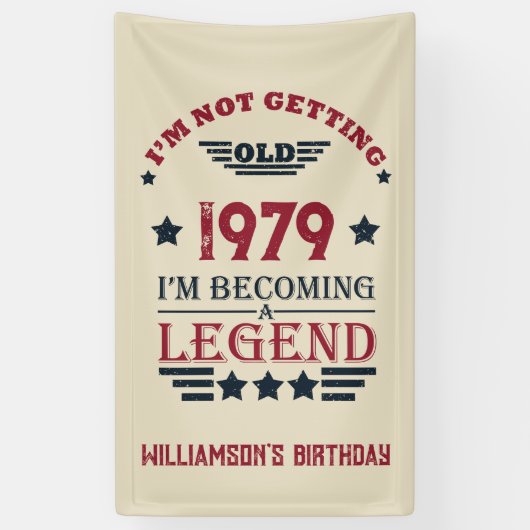 Gepersonaliseerde verjaardagscadeaus rood spandoek (Verticaal)