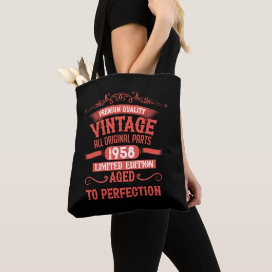 Gepersonaliseerde verjaardagscadeaus rood tote bag (Dichtbij)