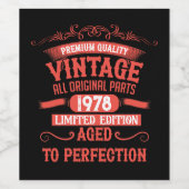 Gepersonaliseerde verjaardagscadeaus rood wijn etiket (Enkel label)