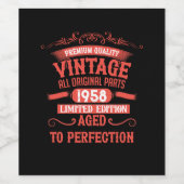 Gepersonaliseerde  verjaardagscadeaus rood wijn etiket (Enkel label)