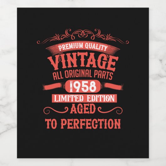 Gepersonaliseerde  verjaardagscadeaus rood wijn etiket (Enkel label)