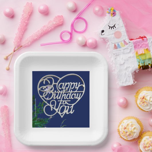 Gepersonaliseerde verjaardagscadeaus Square Papieren Bordje (Feest)