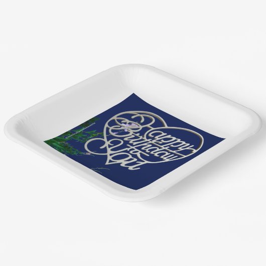 Gepersonaliseerde verjaardagscadeaus Square Papieren Bordje (Gebogen)