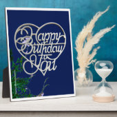 Gepersonaliseerde verjaardagscadeaus tafelblad fotoplaat (Zijkant)