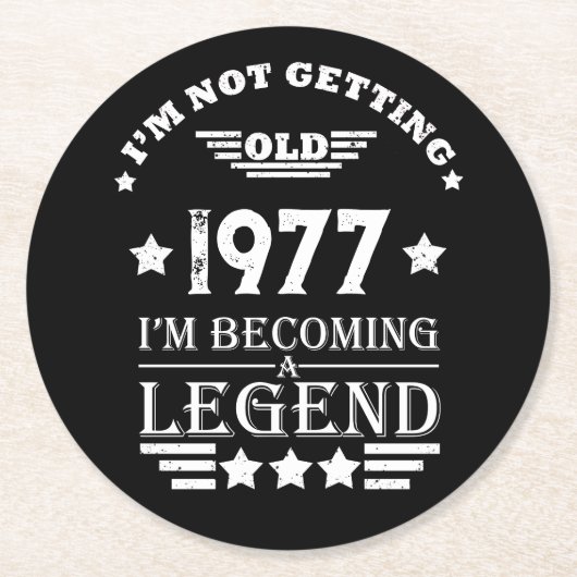 Gepersonaliseerde  verjaardagscadeaus wit ronde kartonnen onderzetter (Voorkant)