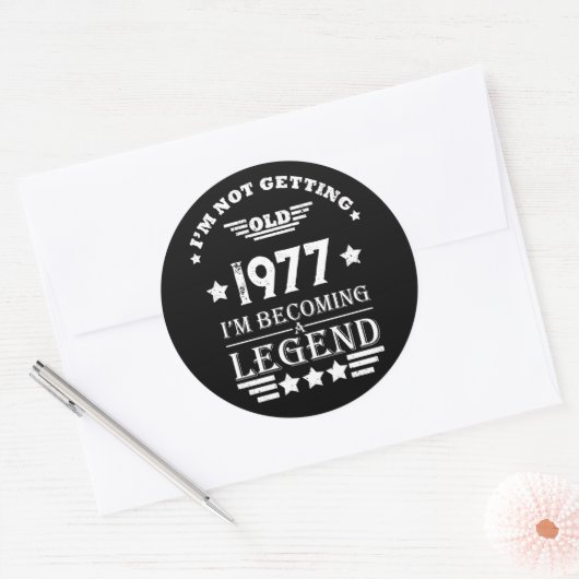 Gepersonaliseerde  verjaardagscadeaus wit ronde sticker (Envelop)