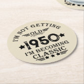 Gepersonaliseerde  verjaardagscadeaus zwart ronde kartonnen onderzetter (Gebogen)