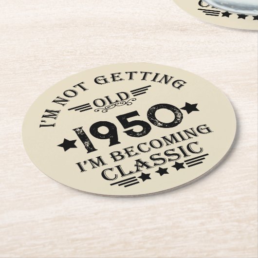 Gepersonaliseerde verjaardagscadeaus zwart ronde kartonnen onderzetter (Gebogen)