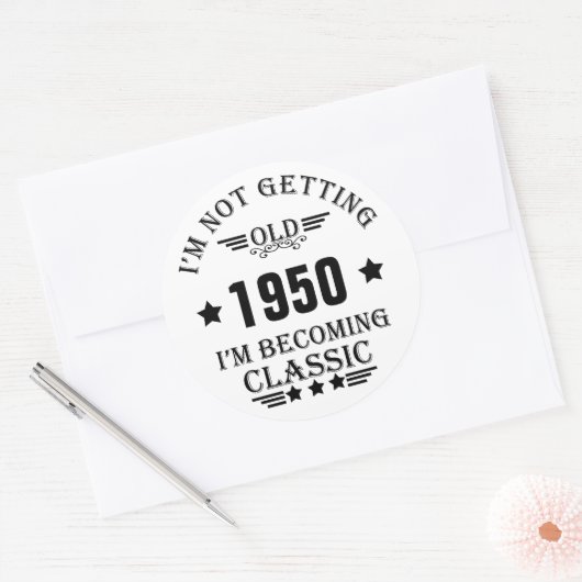 Gepersonaliseerde  verjaardagscadeaus zwart ronde sticker (Envelop)