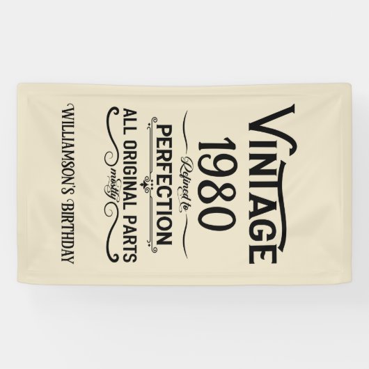 Gepersonaliseerde  verjaardagscadeaus zwart spandoek (Horizontaal)