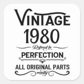 Gepersonaliseerde  verjaardagscadeaus zwart vierkante sticker (Voorkant)