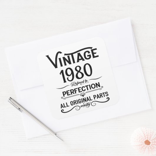 Gepersonaliseerde  verjaardagscadeaus zwart vierkante sticker (Envelop)