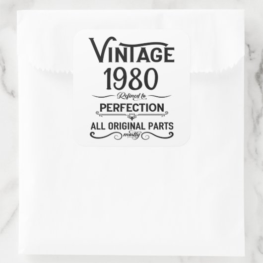 Gepersonaliseerde  verjaardagscadeaus zwart vierkante sticker (Tas)