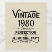 Gepersonaliseerde  verjaardagscadeaus zwart wijn etiket (Enkel label)