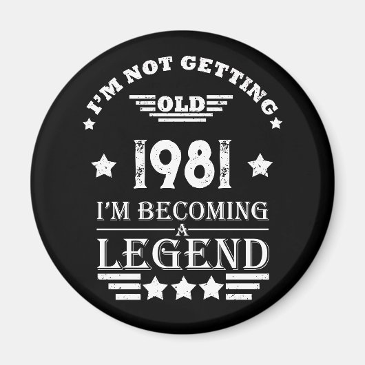 Gepersonaliseerde  verjaardagscadeaus zwart wit magneet (Voorkant)