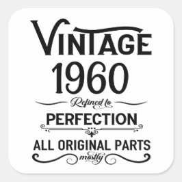 Gepersonaliseerde  verjaardagscadeaus zwart wit vierkante sticker