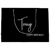 Gepersonaliseerde Verjaardagscadeauzak, de zak van Groot Cadeauzakje (Achterkant)