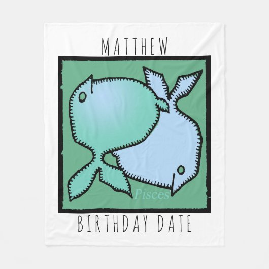 Gepersonaliseerde verjaardagscrisis voor Zodiasign Fleece Deken (Voorkant)