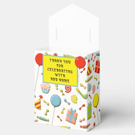 Gepersonaliseerde verjaardagsfeestje gunstbox bedankdoosjes (Geopend)