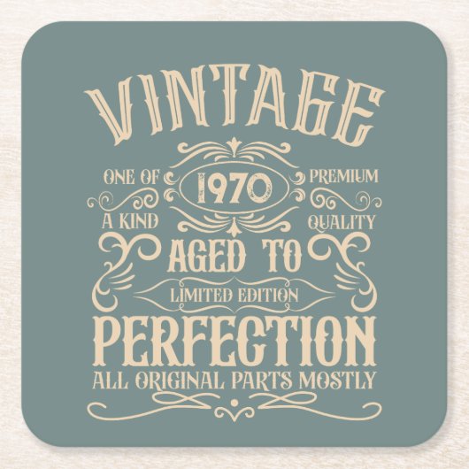 Gepersonaliseerde verjaardagsfeestje whiskey labe kartonnen onderzetters (Voorkant)