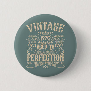 Gepersonaliseerde  verjaardagsfeestje whiskey labe ronde button 5,7 cm