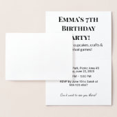 Gepersonaliseerde verjaardagsfeestuitnodiging Foli Folie Kaarten (Display)